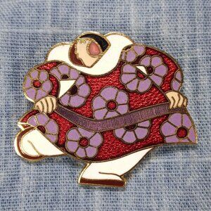 1980s Vintage Alaskan Dancing Woman Barbara Lavallee Pin